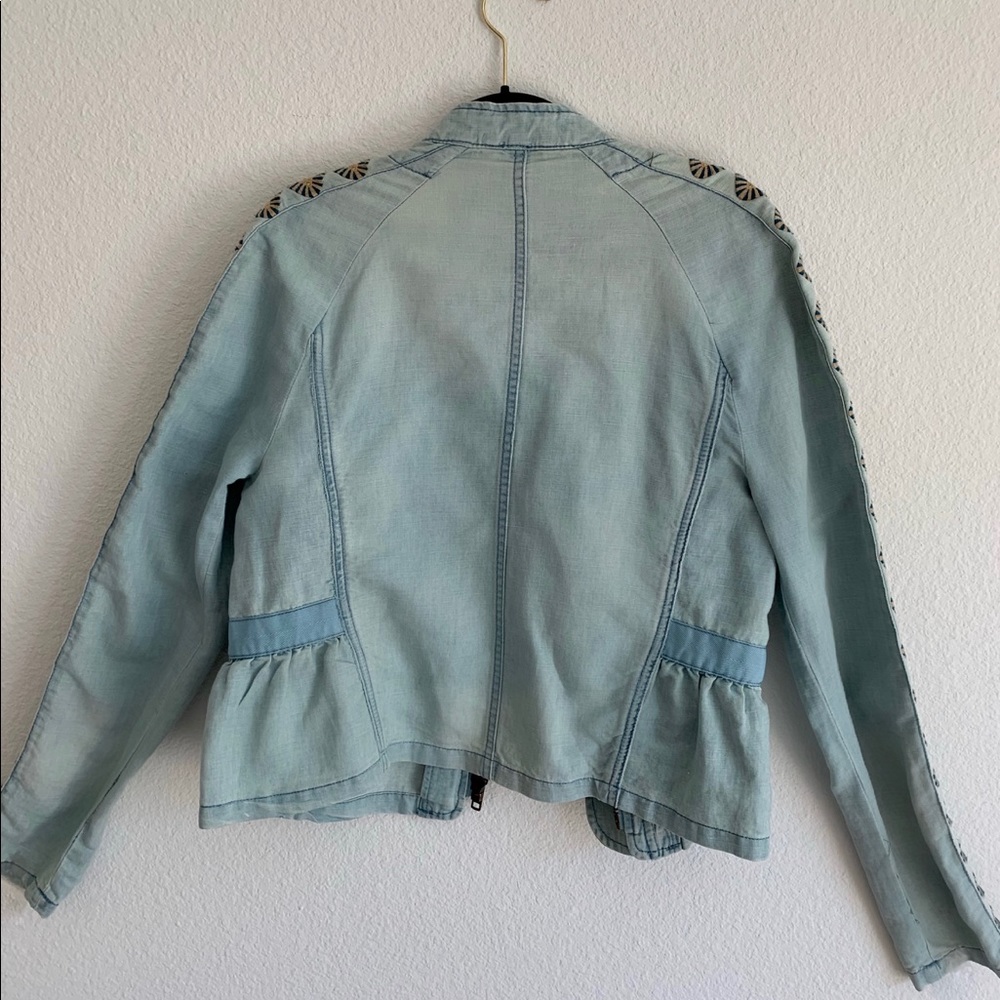 Free People Embroidered Chambray Jacket - Picture 3 of 5